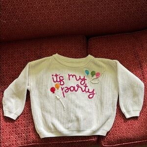 “It’s My Party” girl birthday sweater GUC